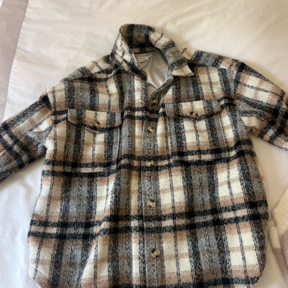 Good American Checkered Wool Jacket